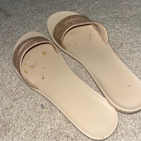 Badgley Mischka Rose Gold Sparkly Sandals - Picture 4 of 4